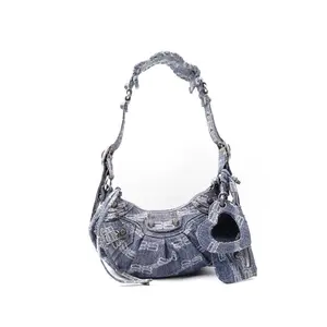 Pre-owned Balenciaga Canvas Shoulder Bags Le Cagole Blue Shoulder Bag H ZY0000370644