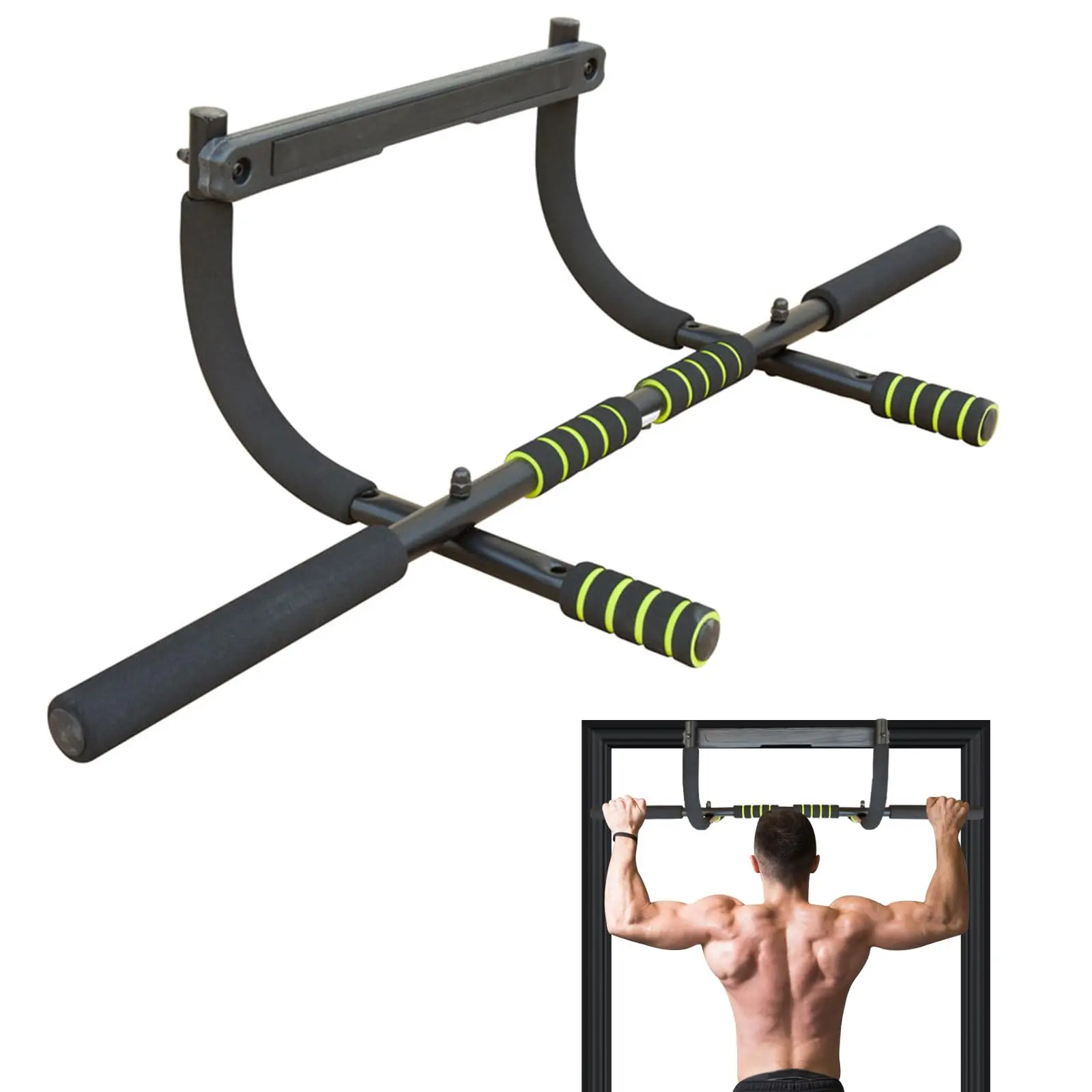 Adjustable Doorway Pull Up Bar, Multifunctional Chin Up Bar for Home Gym, Portable Strength Training Workout Bar hang