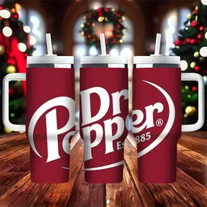 1pc 40oz Dr Pepper,Stainless steel cup,Drinkware,Leakproof Tumbler,Heat insulation, leak prevention,Suitable for cold drinks / hot drinks,Suitable for families, gyms, workplaces, outdoor picnics and gatherings,Ideal gifts for birthdays and other holidays