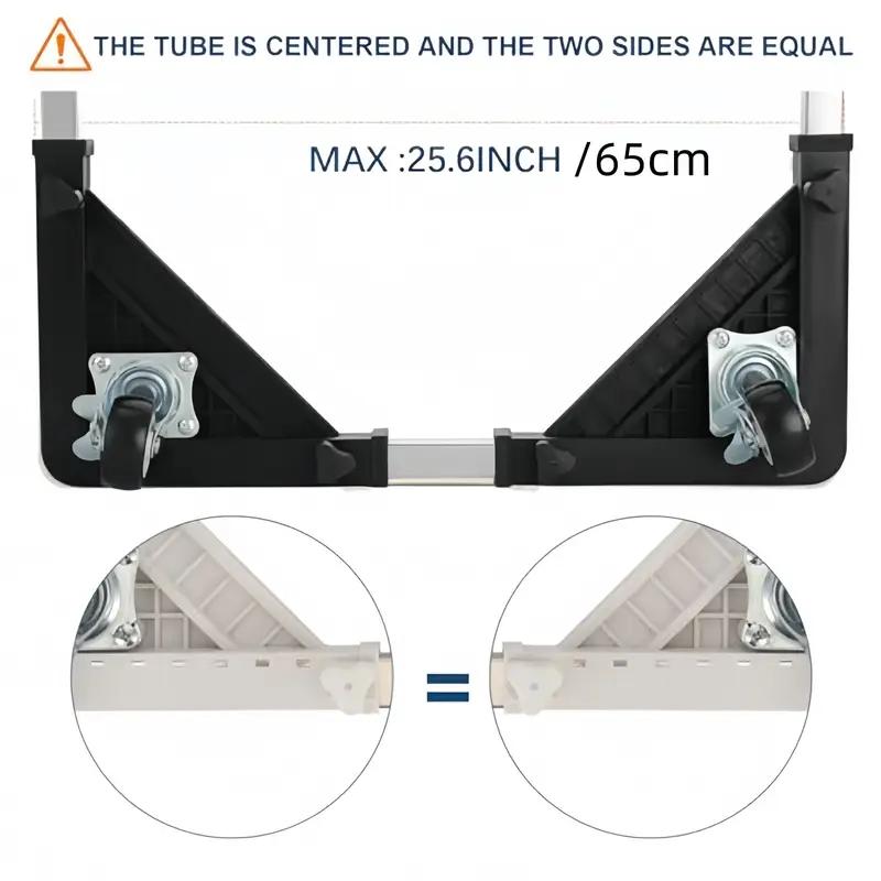 Moving/Relocation Essential Small Washing Machine Base — Extendable, Telescopic Support Pole with Brake Strap, Quiet Portable Dolly