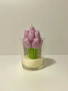 Nature Tulips Candle Decor Decorative