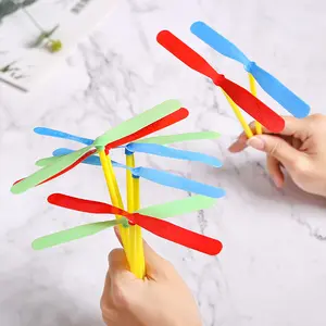 100-Piece Non-Luminous Plastic Bamboo Dragonfly Outdoor Play Toys, Hand-Twist Spin Flying Fairies for Childhood Vibe Leisure Fun (Disc Sports & Outdoor Recreation Equipment)