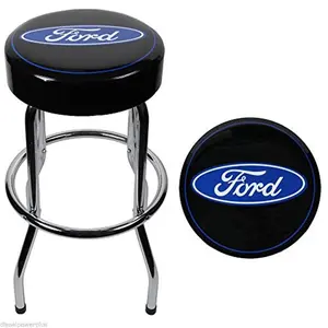 212 MAIN PlastiColor P23-004751R01 Garage Bar Chair - Blue & Black, Chrome Plated, Smooth Surface