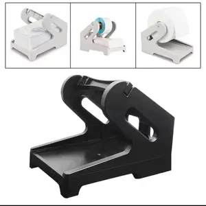 Label Holder Desktop Printer Accessory Supplies Shipping Label Stand for Rolls and Fanfold Labels Supermarket Factory Office Portable Handheld Black on QWERTY