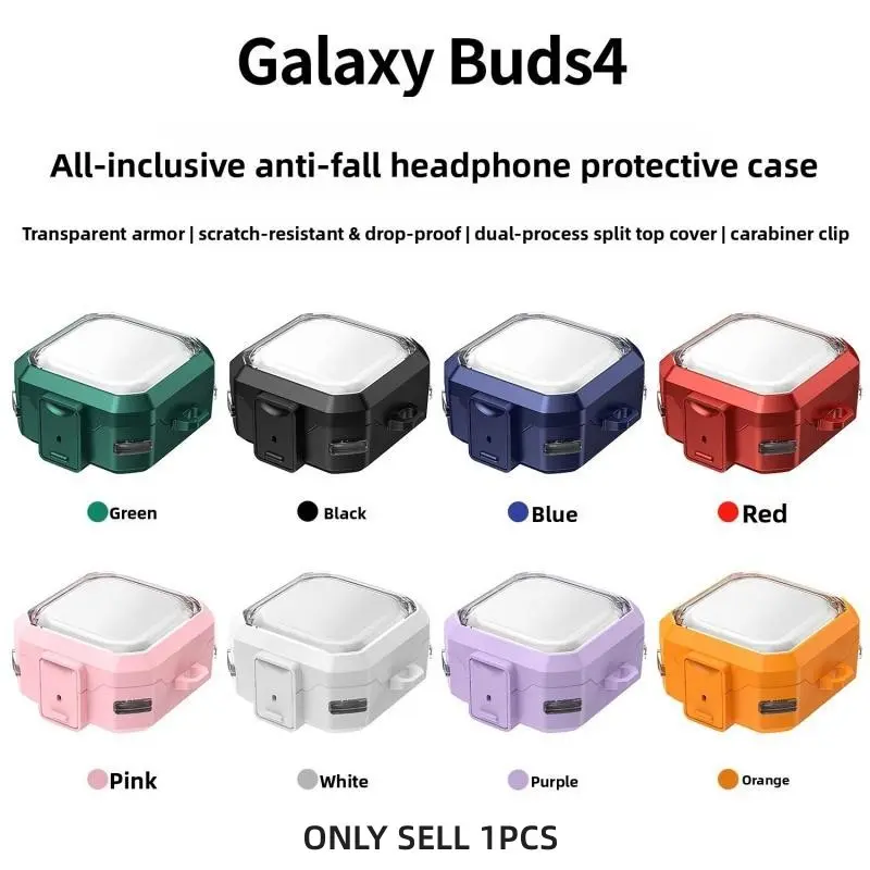 Suitable for Samsung Buds4 stand transparent armor wireless Samsung Buds4 Pro Bluetooth earphone protective case Cover Protection