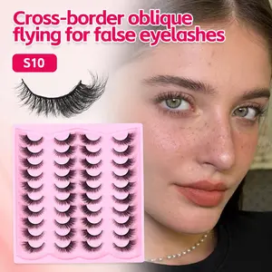European and American 3D Multi-Layer Dense 20 Pairs False Eyelashes, Natural Realistic Line Strips, One-Piece Design