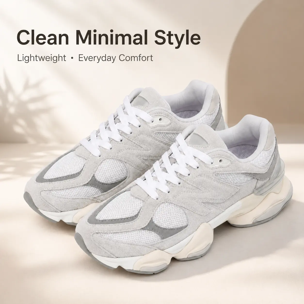 Unisex Chunky Sneakers, Breathable Mesh Lace-Up Casual Shoes, Cushioned Walking Shoes for Men and Women, 4 Colors