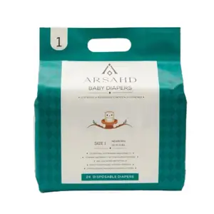 Arsahd Baby Diapers - Size 1, 24 Disposable Diapers, Exceptionally Soft & Absorbent for Zero Rashes or Leaks, Suitable for Newborns