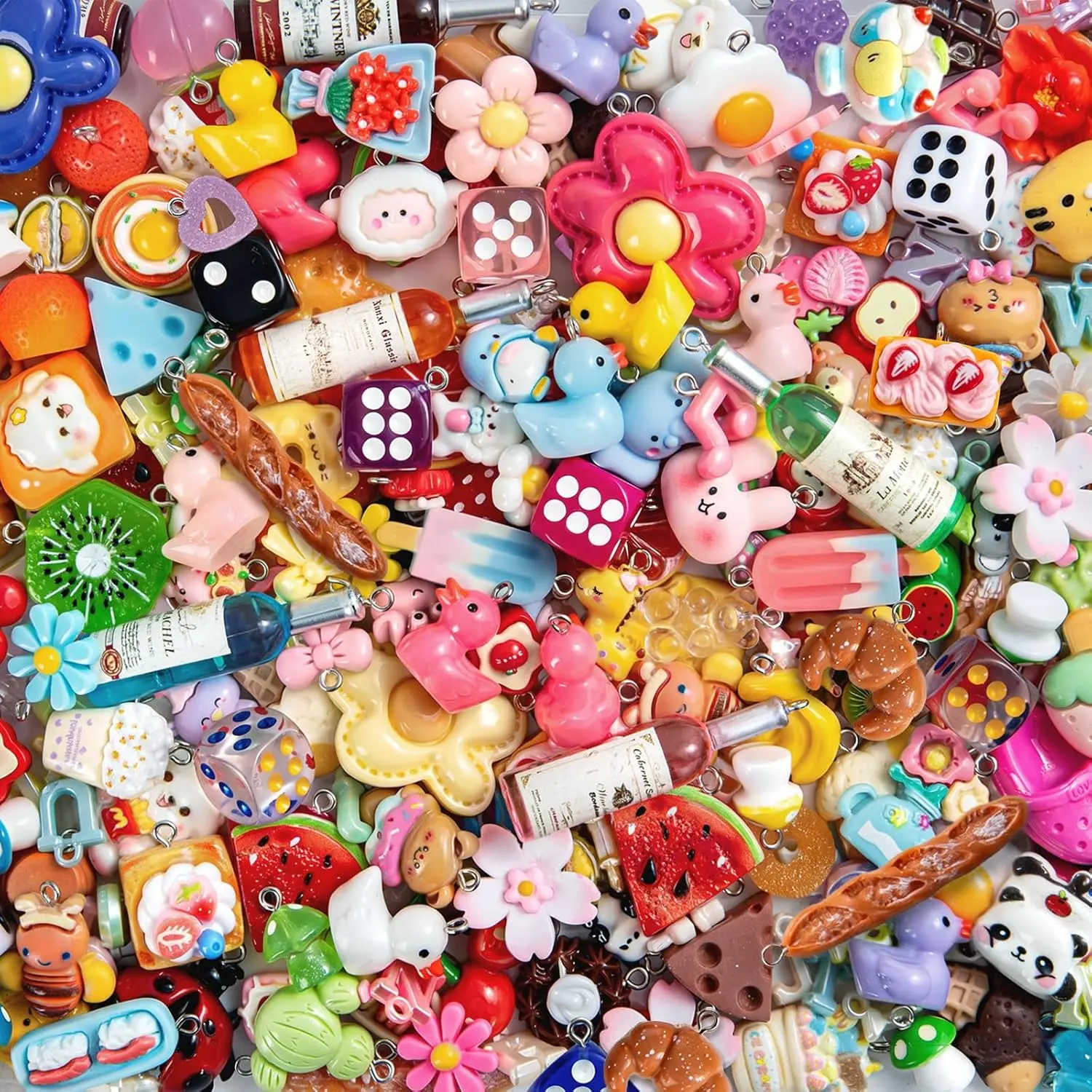 Mini Resin Charms - Cute Fruit, Animal & Candy Themed DIY Crafts Supplies for Jewelry Making, Bracelets, Keychains & Charms Making, Sporty Protective Gear