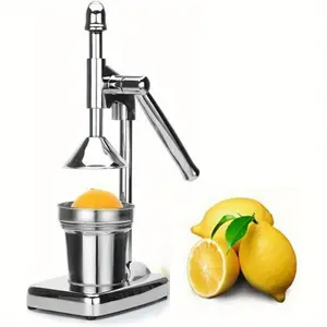 Commercial Manual Juicer, Stainless Steel Hand Press Citrus Presser with Stainless Steel Cup, Portable Countertop Juice Squeezer for Lemon