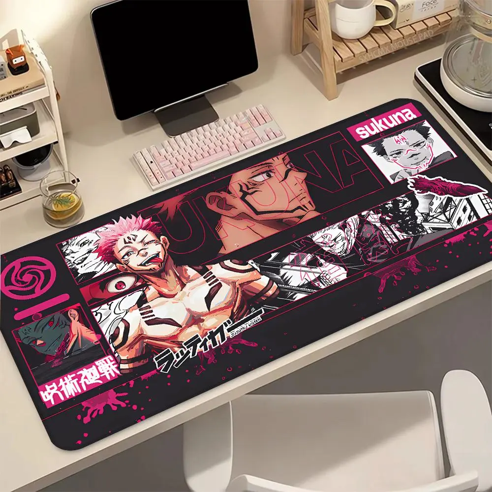 J-Jujutsu K-Kaisen Ryomen Sukuna Anime XXL Gaming Mouse Pad Desk Mat Non Slip Rubber Base Smooth Surface Laptop PC Accessories