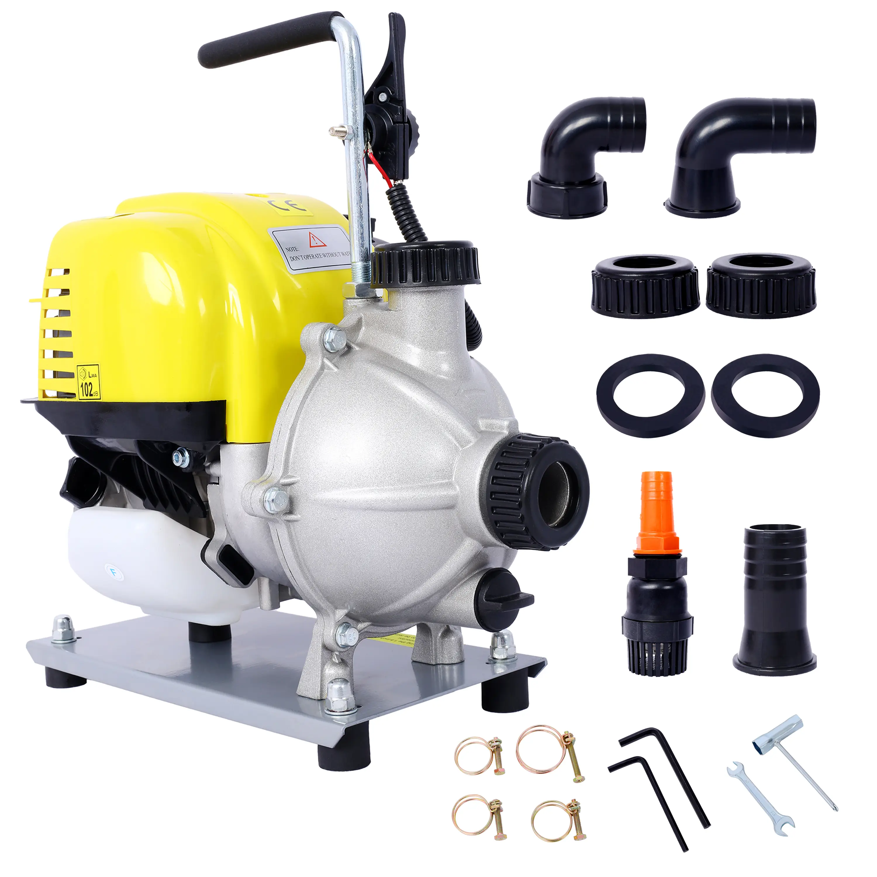 Hdmw 38CC 4-Stroke Gasoline Water Pump 1.5Inch Portable Gas-Powered Water Transfer Pump Commercial Engine Water Pump for Flood Landscaping or Gardening Irrigation 8500r/min