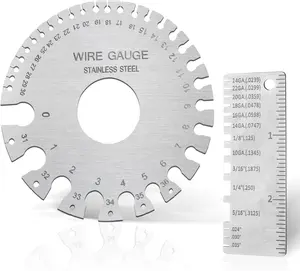 2 count Metal Gauge Thickness Tool, Wire Gauges Size for Welding, Highly Accurate Wire Gauge Measuring, Standard Dual-Sided Round Wire Sheet Gage and Thickness Gauge for Wire Welding