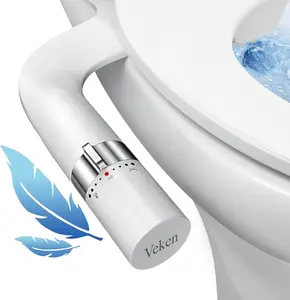 Ultra-Slim Bidet, Non-Electric Dual Nozzle (Posterior/Feminine Wash) Fresh Water Sprayer, Adjustable Water Pressure, Bidet for Toilet Seat Attachment, Stainless Steel Inlet Badays
