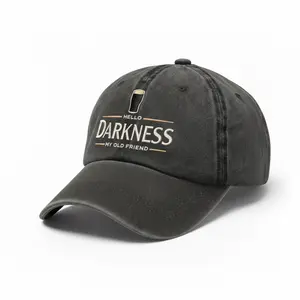 Hello Darkness My Old Friend Hat Saint Patricks Day 2026 Wash Hat Funny St Patricks Day Baseball Cap Retro Distressed Dad Hat Irish Holiday Party Cap Shamrock Festival Gift for Men Women