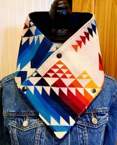 Women's Western Wool Cowl, Equestrian Bandana, Snap Scarf, Rainbow Scarf, Winter Accessories, Women's Wild Rags, Hygge Gifts, Mom Gifts