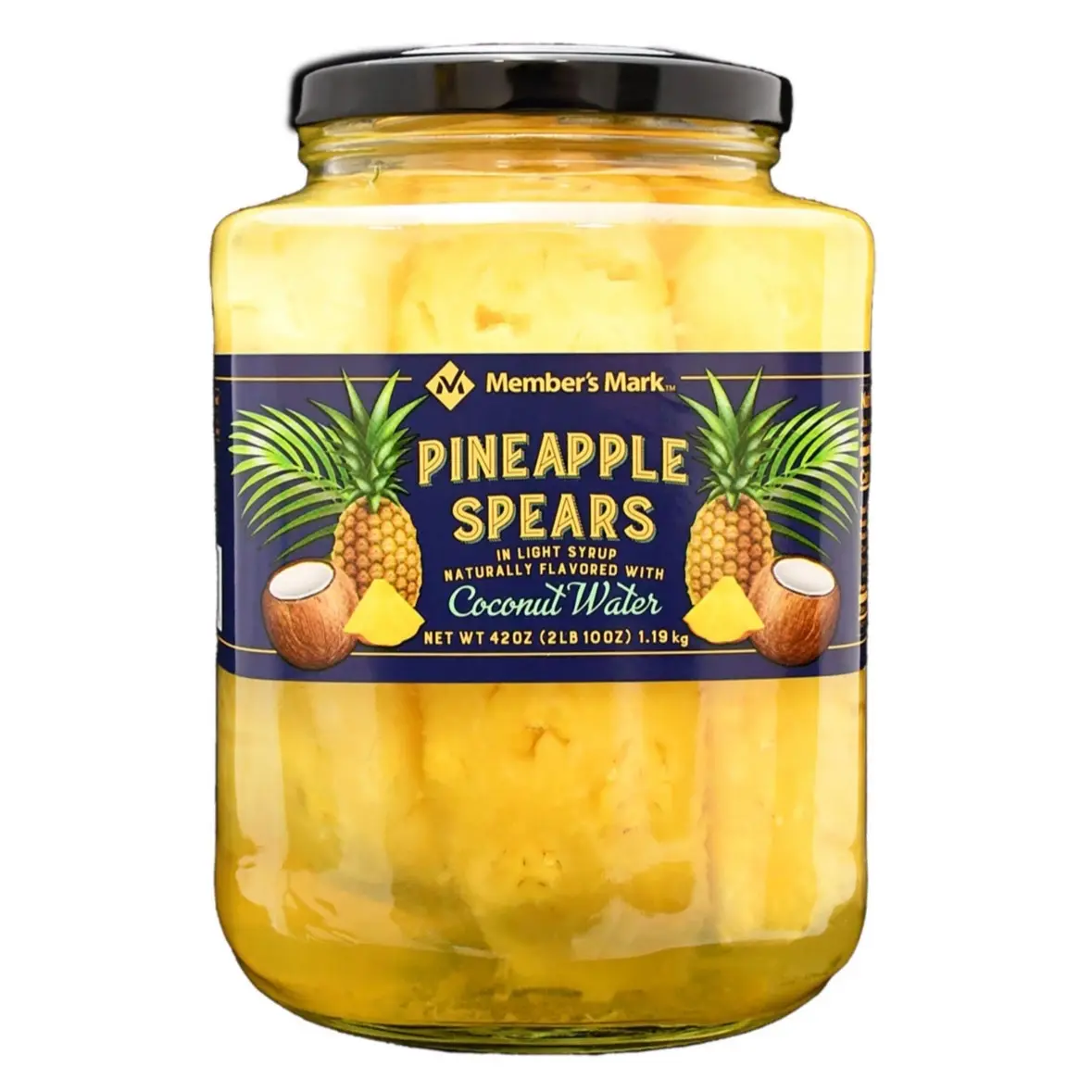 Member’s Mark Pineapple Spears in Coconut Water Assorted Canned Fruit Snack - Includes Mango, Sugar Banana - Healthy Snacks for Pantry Storage