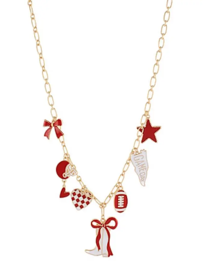 GAMEDAY Football Theme Multi Charm Necklace