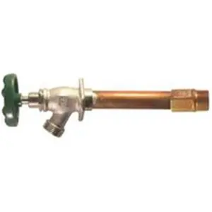 212 MAIN Frost-Free Outdoor Brass Hydrant - 6 in, Solid Flange, Oval Handle, Model 456-06LF, for Boat Use and Water Sports