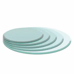 Round Tempered Glass Table Top (28x28x0.48in, 0.5in Thick) with Beveled Polished Edge, Wear-Heat-Impact Resistant Easy-Clean Desktop for Glass Dining Tables, Home & Commercial Use, Round Dining Tables