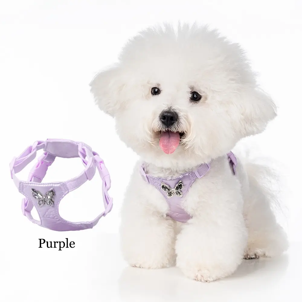 Dog leash for small dogs, Poodle chest and back harness, easy to walk dogs, metal bowknot dog leash, exquisite pet chest and back harness, Walking Harness, Puppy Harness
