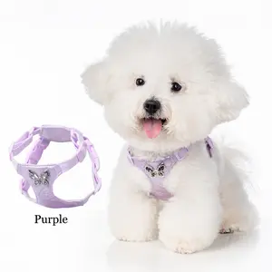 Dog leash for small dogs, Poodle chest and back harness, easy to walk dogs, metal bowknot dog leash, exquisite pet chest and back harness, Walking Harness