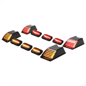 2003-2009 Hummer H2 / 2005-2009 H2 SUT 10PC Roof Top LED Cab Marker Lights (Chrome Housing/Smoked Lens)