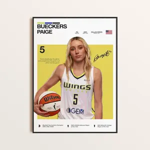 Paige Bueckers Poster, Basketball Star Wall Print, Women?s Hoops Decor, Gift for Fans, Room Artwork (Frame Not Included)