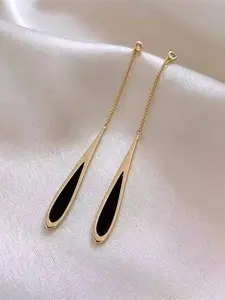Women's Water Drop Chain Earrings, 925 Silver Needle Studs, Long Dangle Design, Perfect for Daily Wear & Parties, Teardrop Earrings