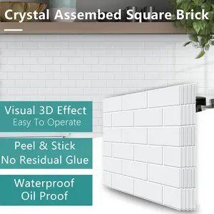 10pcs/20pcs/30pcs Self-Adhesive Peel And Stick Plaid Wall Tiles Stickers, Thickened 3D Tile Decals for Kitchen, Home Renovation, Floor Decoration