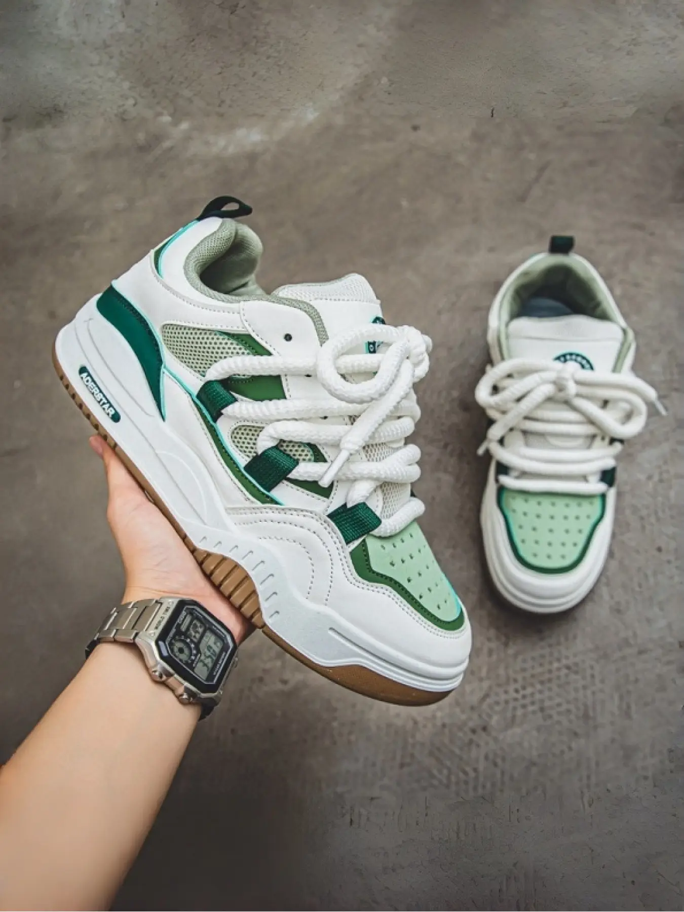 Men's Casual Sneakers 2024 New Seasonal Trendy Versatile Thick Sole Lowtop Sneaker Athletic Sports Shoes for Teenagers Fashionable Lightweight Footwear