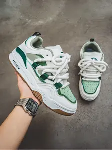 Men's Casual Sneakers 2024 New Seasonal Trendy Versatile Thick Sole Athletic Sports Shoes for Teenagers Fashionable Lightweight Footwear