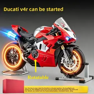 [Activate the Fire Mode] 1:9 Ducati top-of-the-line V4R alloy dynamic model figurine toy motorcycle