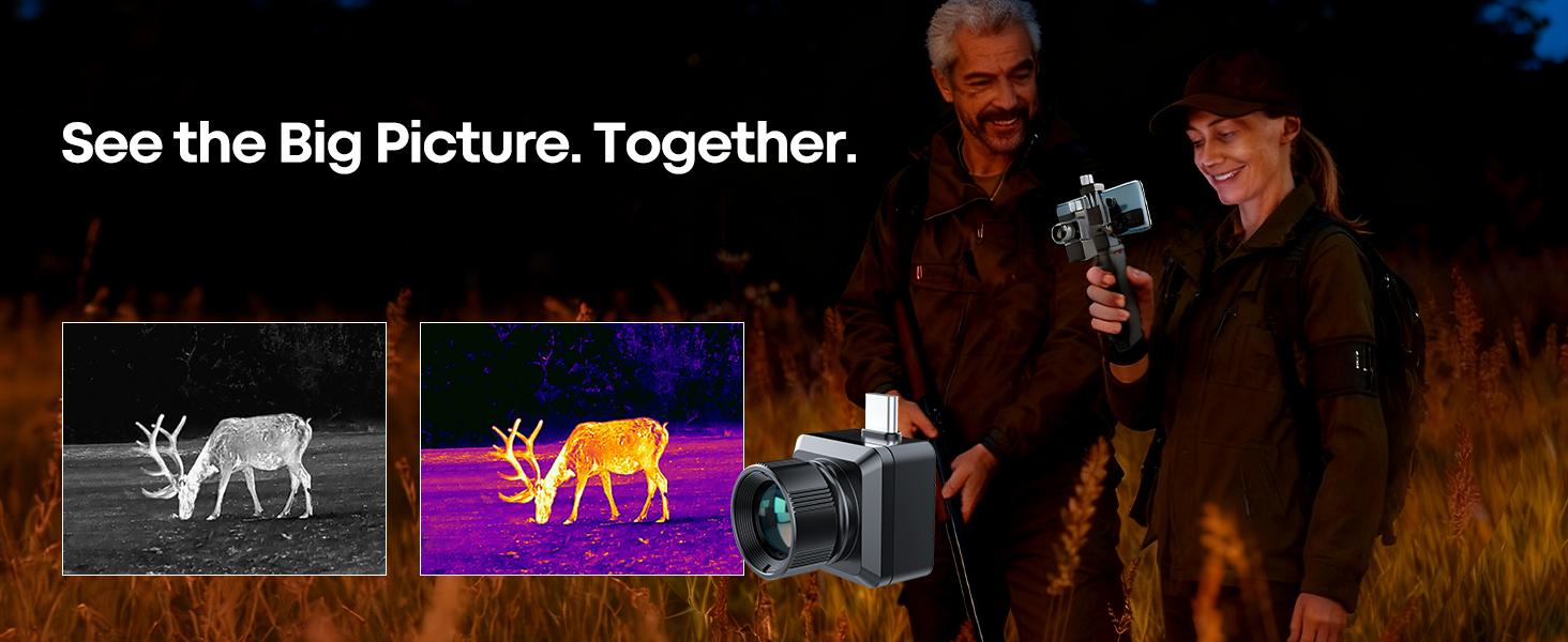 T2 Pro Thermal Monocular, 1579 Yard Night Infrared Camera with 13mm Lens,15×Zoom, iOS&Android Compatible