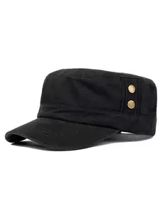 Men's Cadet Army Caps Casual Military Caps Flat Top Cap