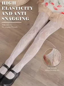 Lace Pattern Sheer Pantyhose, Vintage Mesh Stockings, Y2K Sweet Girl High Elasticity, Ballet Style, All Seasons Wearable