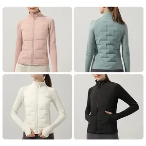 Women’s Ultra-Light White Goose Down Jacket, Slim Fit Seamless Puffer Coat for Running, Fitness, Hiking & Travel – Warm Winter Sports Down Jacket