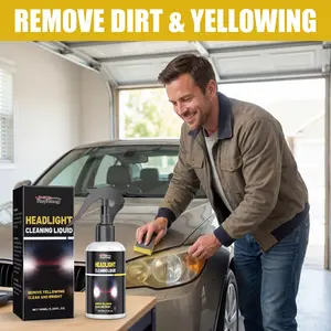 Car Headlight Cleaner, Car Lamp Maintenance Stain Remover, Brightening Polishing Headlight Care Agent