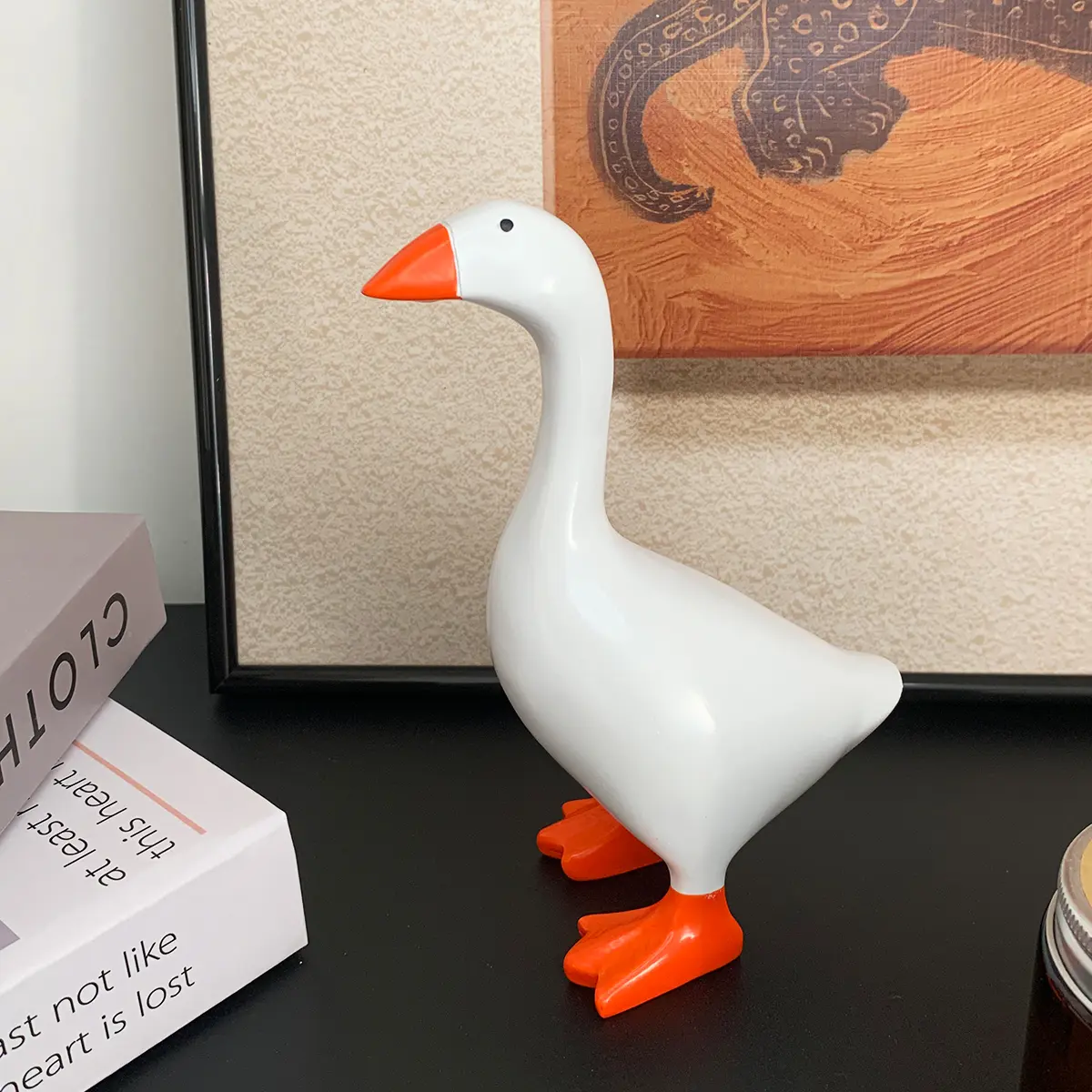 【Preview Only】Magnetic Goose Key Holder, Resin Goose Desk Statue with Hanging Hooks,fun desk decoration, dual key holder, Funny Tabletop Decor for Bedroom, Home Office, Entryway, Housewarming Gift, Valentine Gift for Him or Her