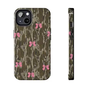 Bottomland Camo Pink Bow Ribbon Phone Cases Phone Cover Hard Case Tough 2-piece Phone Case