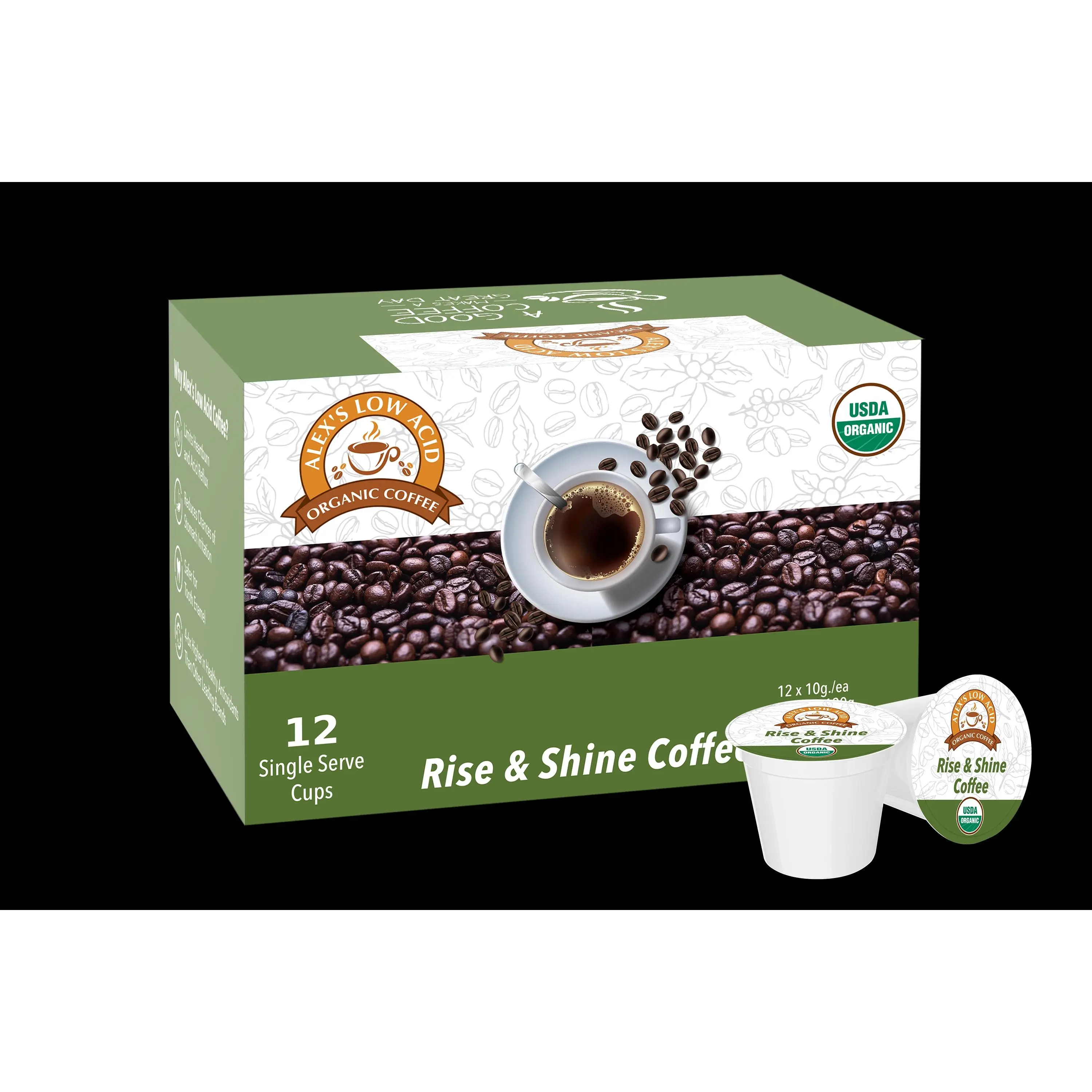 Alex's Low Acid Organic Coffee™ K-Cups - Rise & Shine