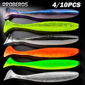 Proberos 4/10pcs Simulation Soft Fish Lures, Fishing Tackle, Topwater Lure, Realistic Fishing Baits for Catching Bass Trout Salmon, Durable & Effective