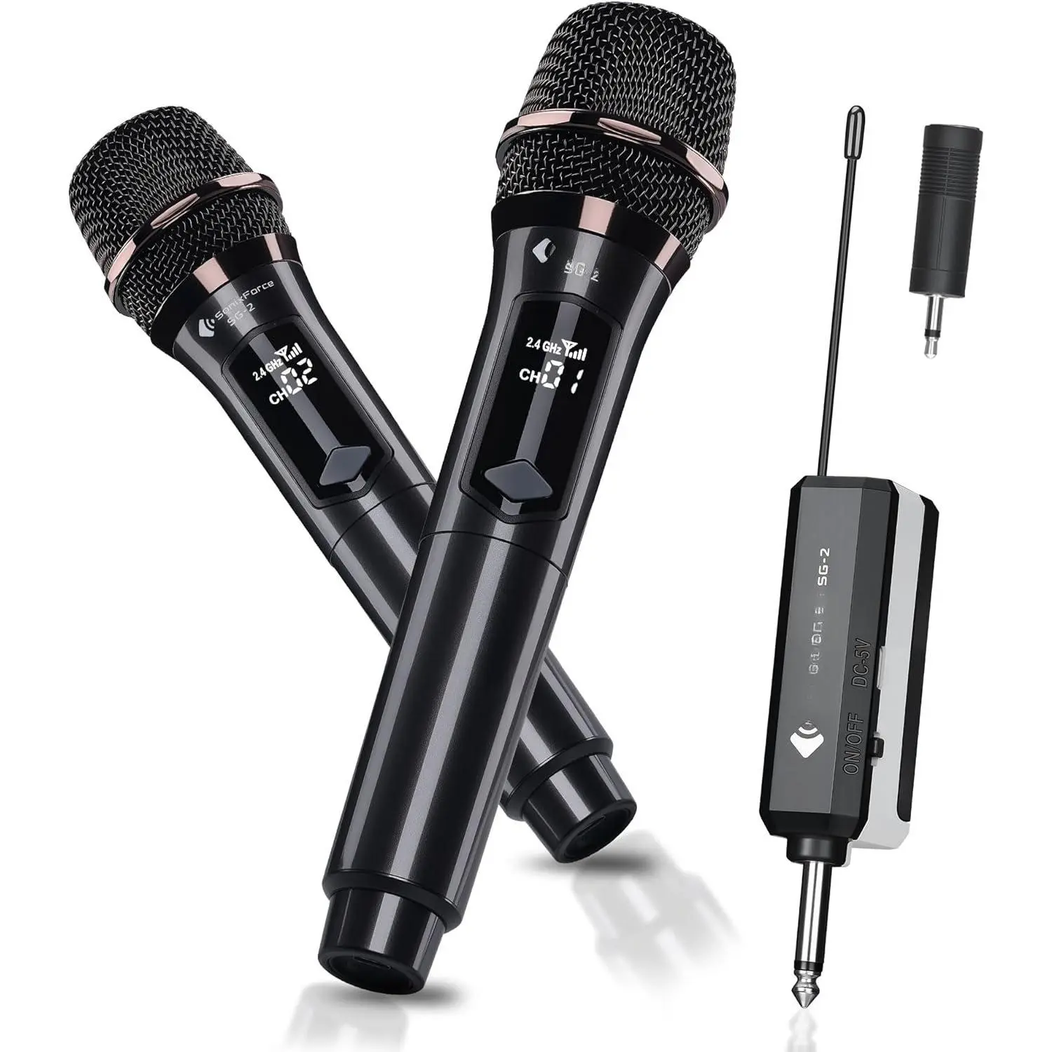 Microphones - Rechargeable  Handheld Dynamic Microphone with Receiver - 240ft Range - Karaoke Microphone for Singing, Speaking, Meeting and Party Events