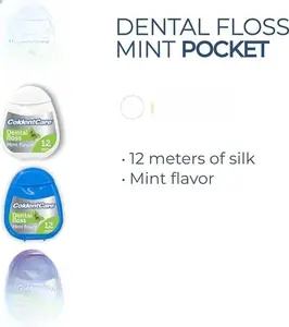 Oral care ColdentCare 16M12 Orthodontic Dental Floss Pocket 12m Silk Mint Flavor Compact Portable Design for Oral Care 24 Months Shelf Life Smooth Effective Travel Size
