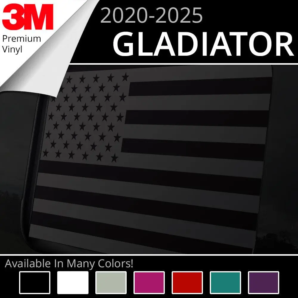 BocaDecals Pre-Cut Rear Middle Window American Flag Decal Sticker Accessory For 2020-2025 Jeep Gladiator