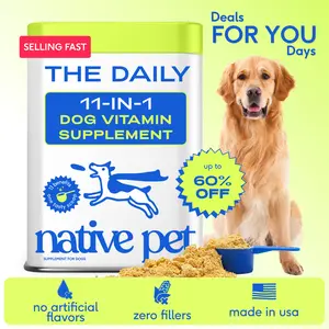 Native Pet The Daily Dog Vitamins & Supplements - 11-in-1 Vitamin Powder for Dog Food Topper - Collagen, Glucosamine, Probiotics, Omega & More- Supports Healthy Gut, Mobility & Overall Health