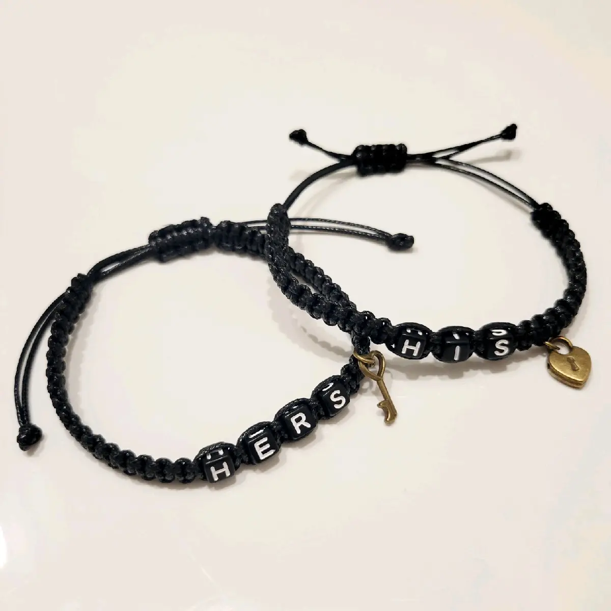 Paracord His & Hers Braided Couple Bracelets w/ Lock & Key