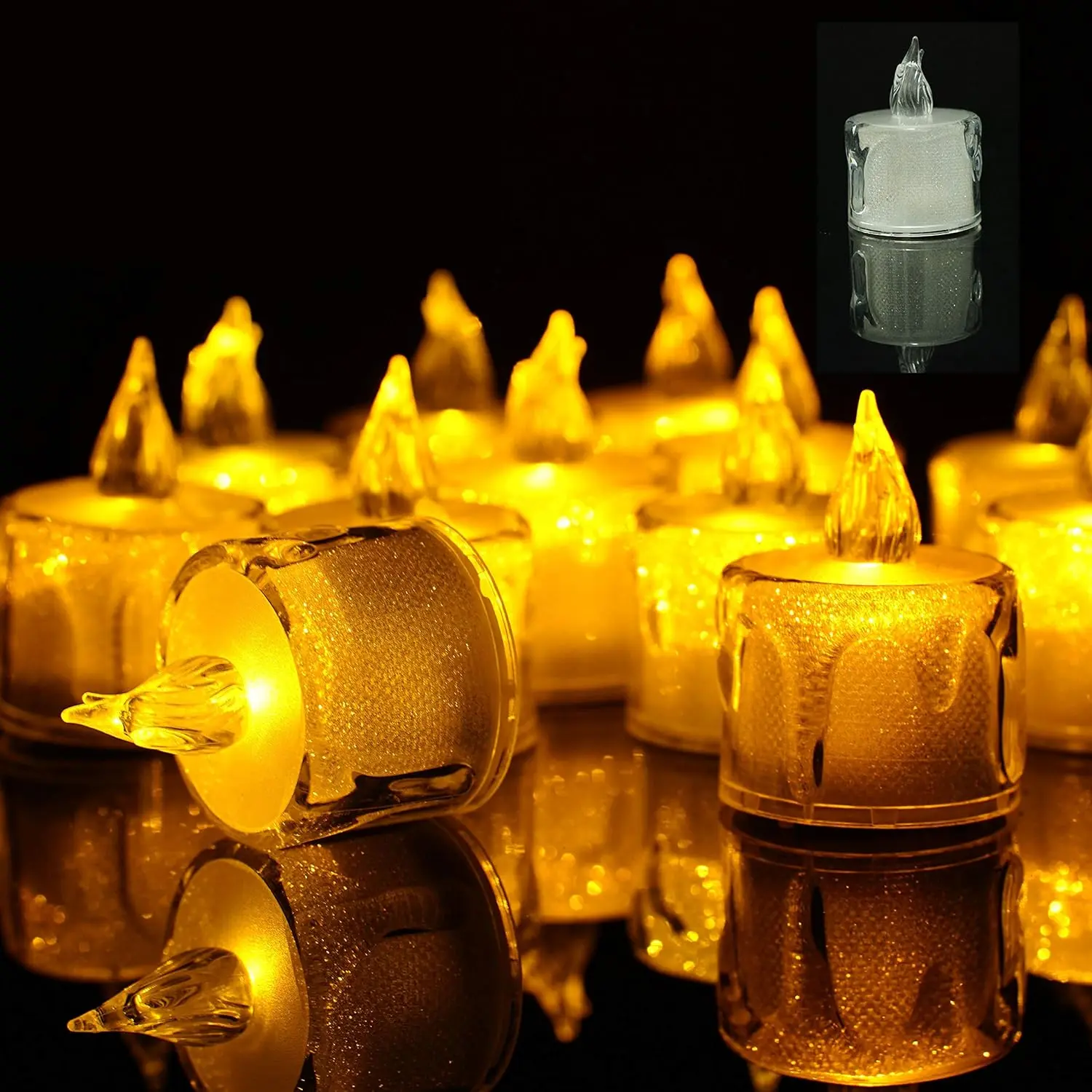 Flameless LED  Light Candles, - Unscented LED Tealight Candles,  Tealights (Warm White)