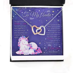 Aunt Necklace, Stepmom Necklace, gift For Your Magical Unicorn Auntie On Mother’S Day, Gifts for Niece from Aunt, Aunt and Niece Jewelry