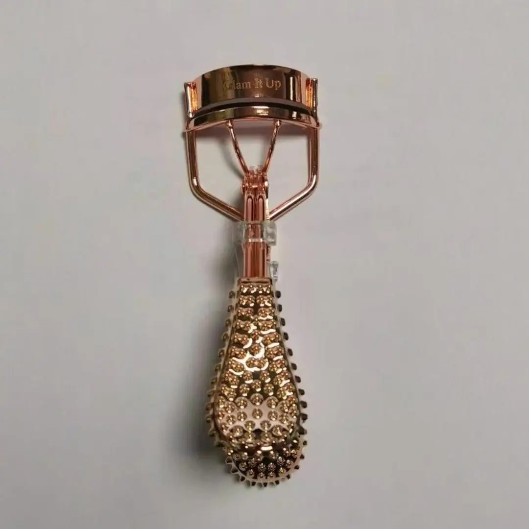 Rose Gold Eyelash Curler With Diamond Studded Handle
